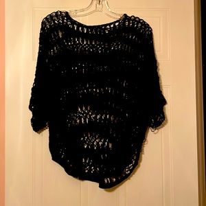 Black See Through Knitted Top